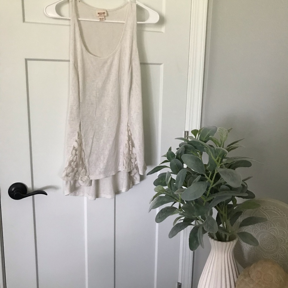 Mossimo plus size tank top with lace xxl cream